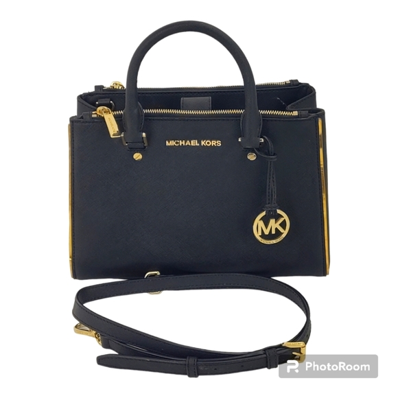 Michael Kors Handbags - Michael Kors Black Sutton Saffiano Leather Bag Purse LIKE NEW with COA Certified